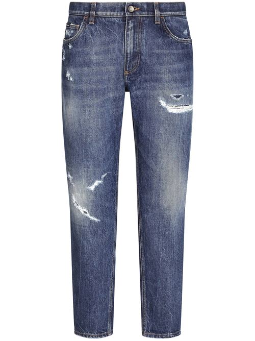 Blue cotton ripped denim DOLCE&GABBANA | GYJDAZG8KE9S9001